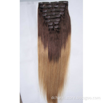 Clip in/on Hair Weaving Ombre Hair Extension